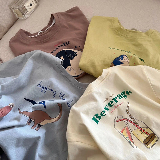 Cotton Baby Clothing Children's Clothing T-Shirt Kids Clothes Boys Girls Summer Cartoon Tops Short Sleeve Clothes