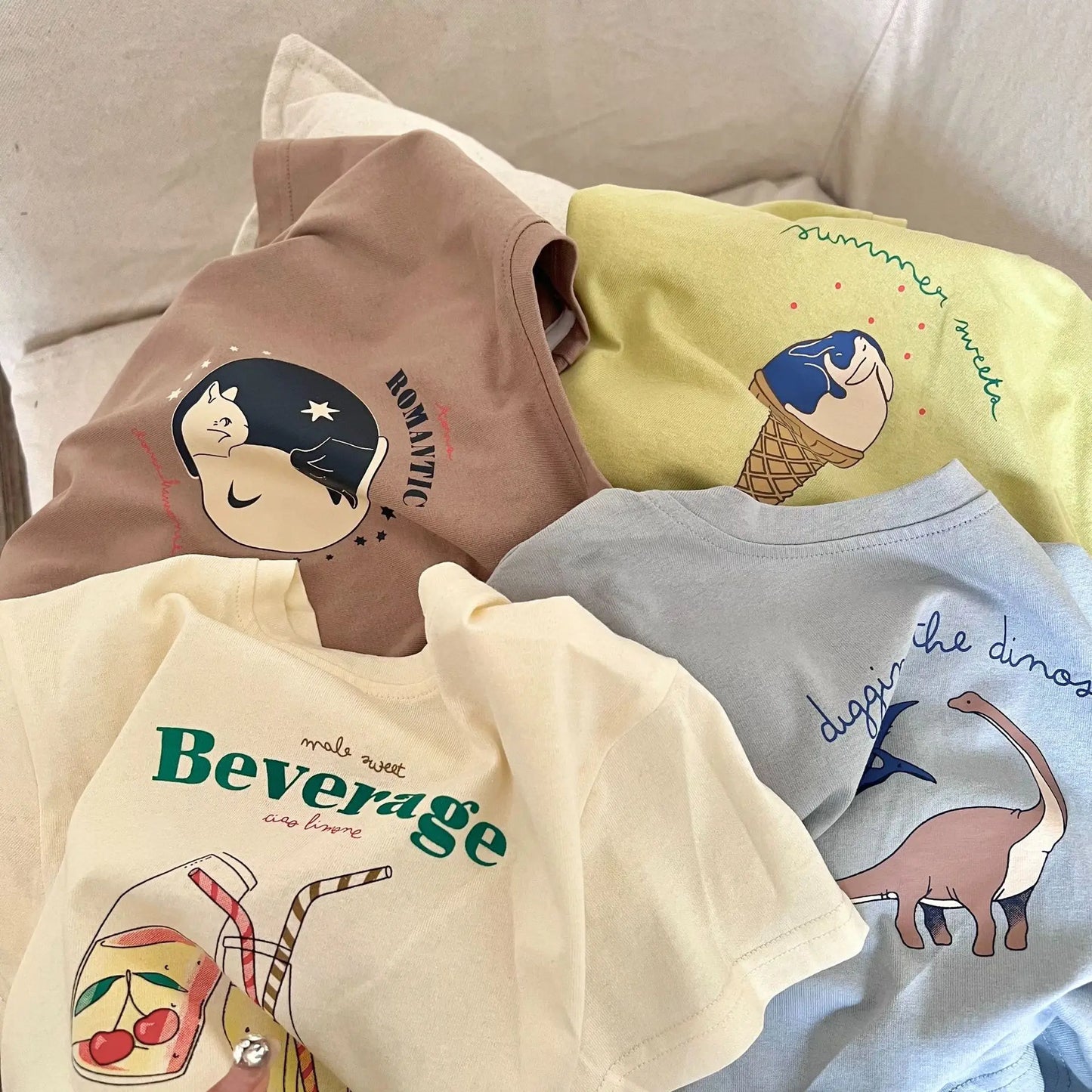 Cotton Baby Clothing Children's Clothing T-Shirt Kids Clothes Boys Girls Summer Cartoon Tops Short Sleeve Clothes